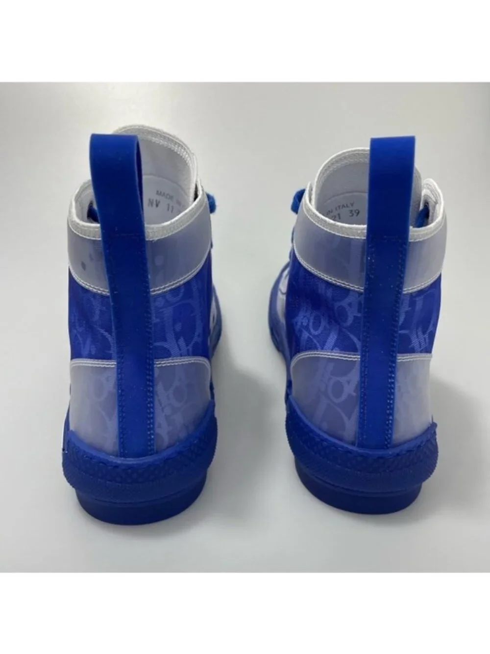 Dior SS B23 Blue Oblique High Top Sneakers Men’s EU 39/US 6 $1200.
